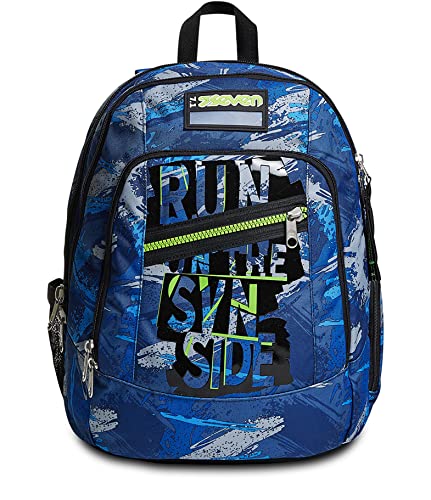 Seven Advanced Space Check Unisex Backpack, dark blue art, standard size, Casual