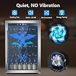 Wine Cooler Refrigerator, 37 Bottle Freestanding Cabinet Wine Cellars, Wine Fridge with Glass Door, Protecting Your Reds and Whites, 145 Can Beverage Refrigerator for Home Use - Image 5