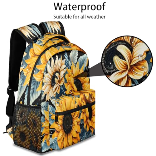 Rustic Sunflower Backpacks Travel Backpack for Women Men Waterproof Bookbag Laptop Backpack with Compartment Traveling Back Pack for Work, Sport, Gym4