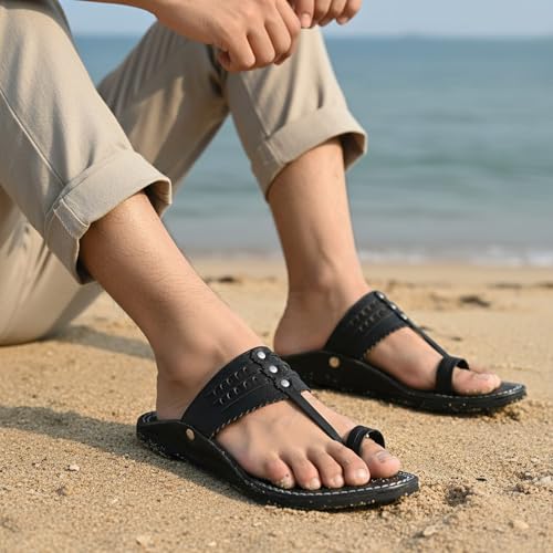 Image of DFR Ethnic Sandals For Boys Men, Comfortable Men's Rajasthani Slipper Chappals
