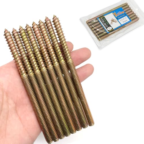 Image of 8 Pack 5 /16-18x 5 Inch Hanger Bolts 5 /16-18 inch Double Headed Bolts 5 /16 Wood Dowel Screw Self-Tapping Screw Hanger Bolts for Furniture Screws Double Screw Threaded Rods Bolt 127mm Length
