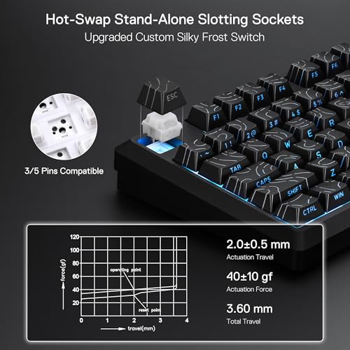 Image of Redragon K737 PRO Wireless 87 Keys Gasket Gaming Keyboard, 80% Premium CNC Aluminum Mechanical Keyboard, Hot-Swap South-Facing LED Socket, 5-Layer Noise Dampening, Side-Printed PBT Contour Line Keycap