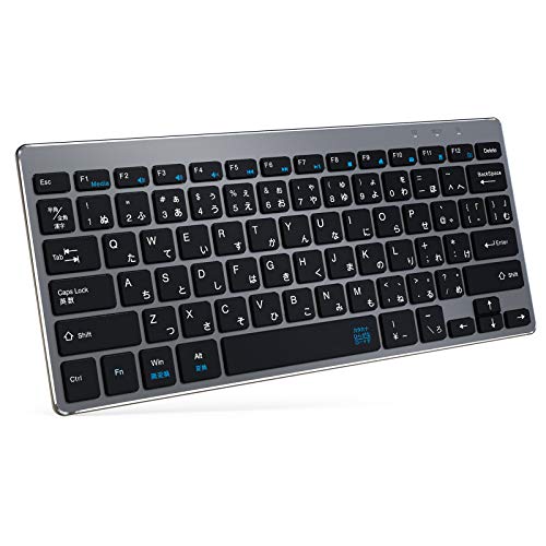 BoYata Clavier sans fil en acier inoxydable ultra fin avec convertisseur de type C pour ordinateur de bureau/PC/ordinateur portable/Surface/Smart TV (Gris)