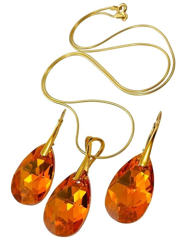 Pendientes de topacio ARANDE Original Crystals para evitar alergias con plata