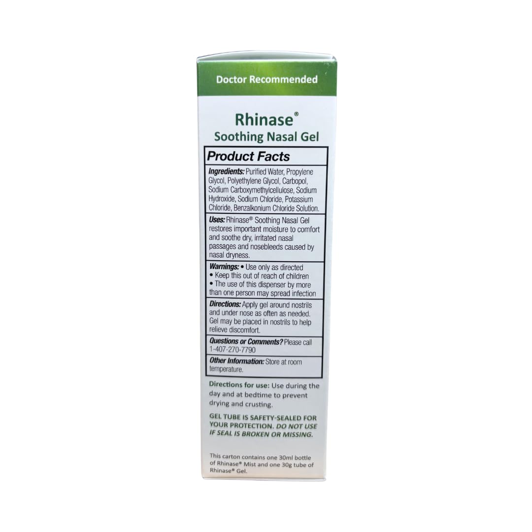 Rhinase Nasal Care Combo Pack - Nasal Gel (1 oz) & Saline Spray (1 oz) for Dryness, Allergy Relief & Nosebleed Prevention, Aloe-Free & pH Balanced — Amazon image 4