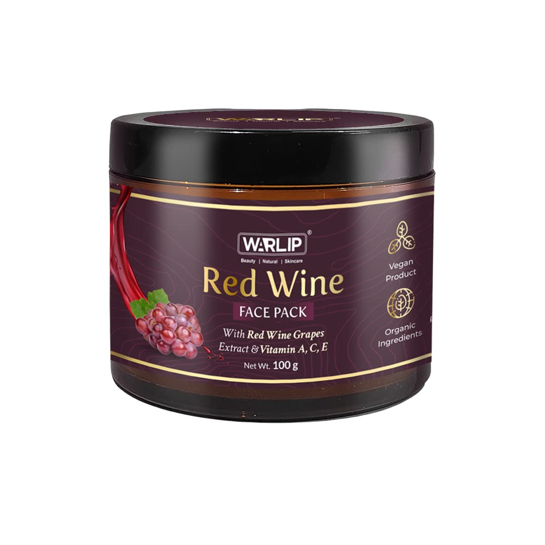 Warlip Advanced Organics Red Wine Face Pack For Skin Balancing Anti-Acne Exfoliation Solution For Smooth Refresh Skin Tone, All Skin Type 100g Each.