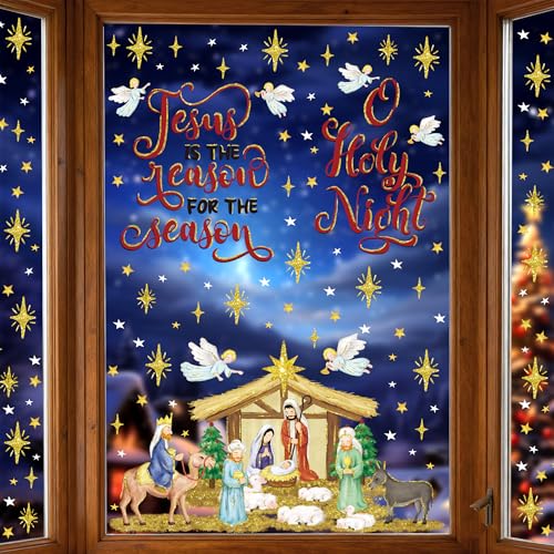Traplace Nativity Window Clings