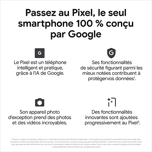 Google Pixel 7a et chargeur – Smartphone Android 5G débloqué avec objectif grand angle et 24 heures d'autonomie – Océan 6 Google Pixel 7a et chargeur – Smartphone Android 5G débloqué avec objectif grand angle et 24 heures d'autonomie – Océan – Image 6