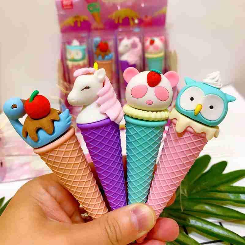 Image of DEOXY Ice-Cream Theme Erasers Set for Kids,Set for Return Gift, Stationary Set for Kids, Rubber Eraser, Stationary - Pack of 4 (QH1001)