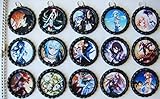 15 Black Bottle Cap Pendant Necklaces Sword Art Online Set 3