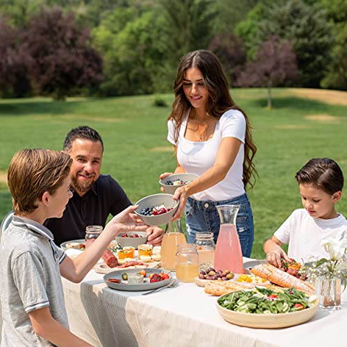 Grow Forward Premium Wheat Straw Dinnerware Sets - 8 Piece Unbreakable Microwave Safe Dishes - Reusable Wheat Straw Plates And Bowls Sets - Wheat Straw Bowls For Cereal, Soup, Camping, Rv - Feather #TOP4