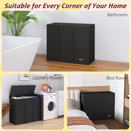 Vincona 3-Section Laundry Hamper 195L thumbnail 7