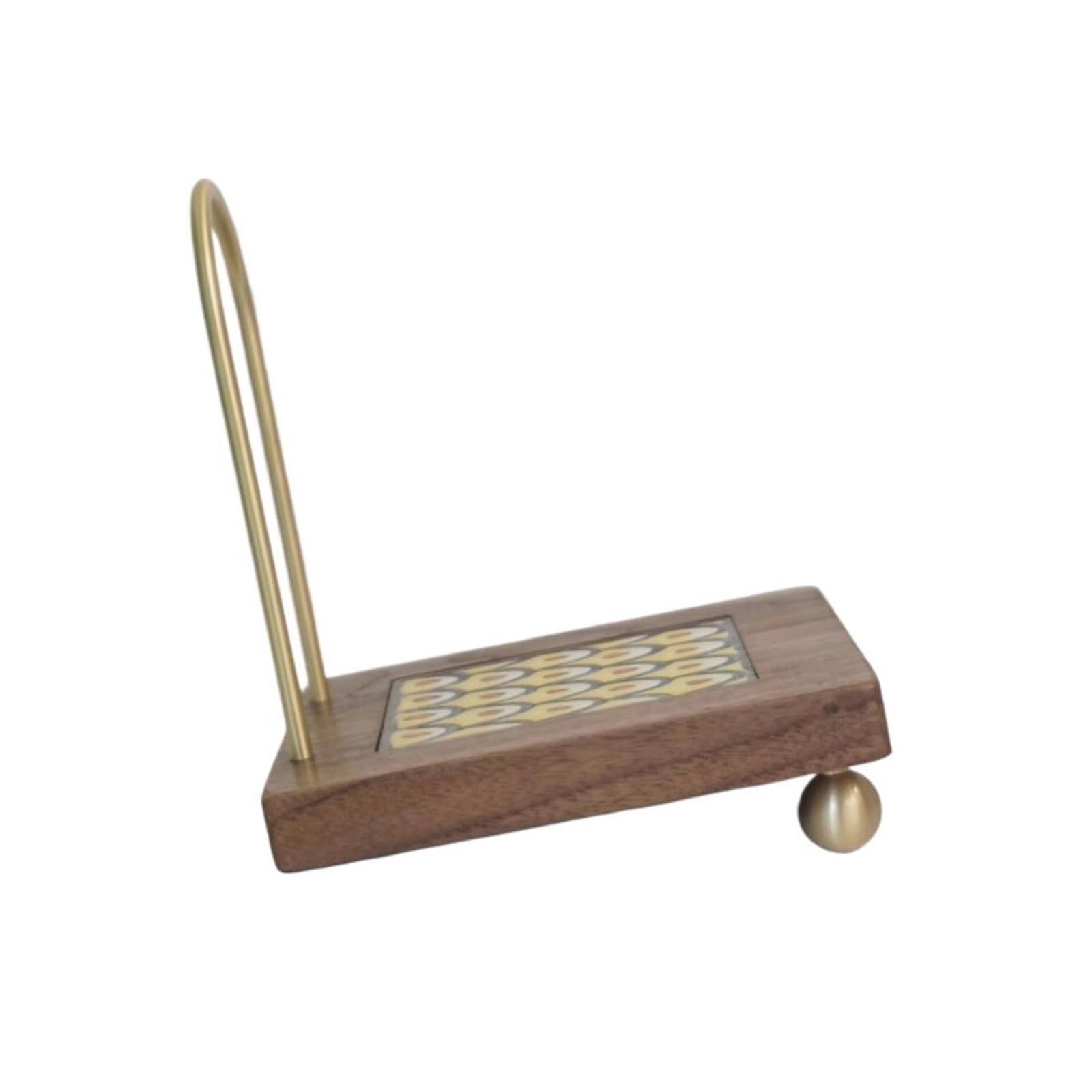 Shihan-2015 One Color Bookcase Retro Pattern Wooden Brass Trolley Bookshelf Tabletop Small Ornament Display Shelf