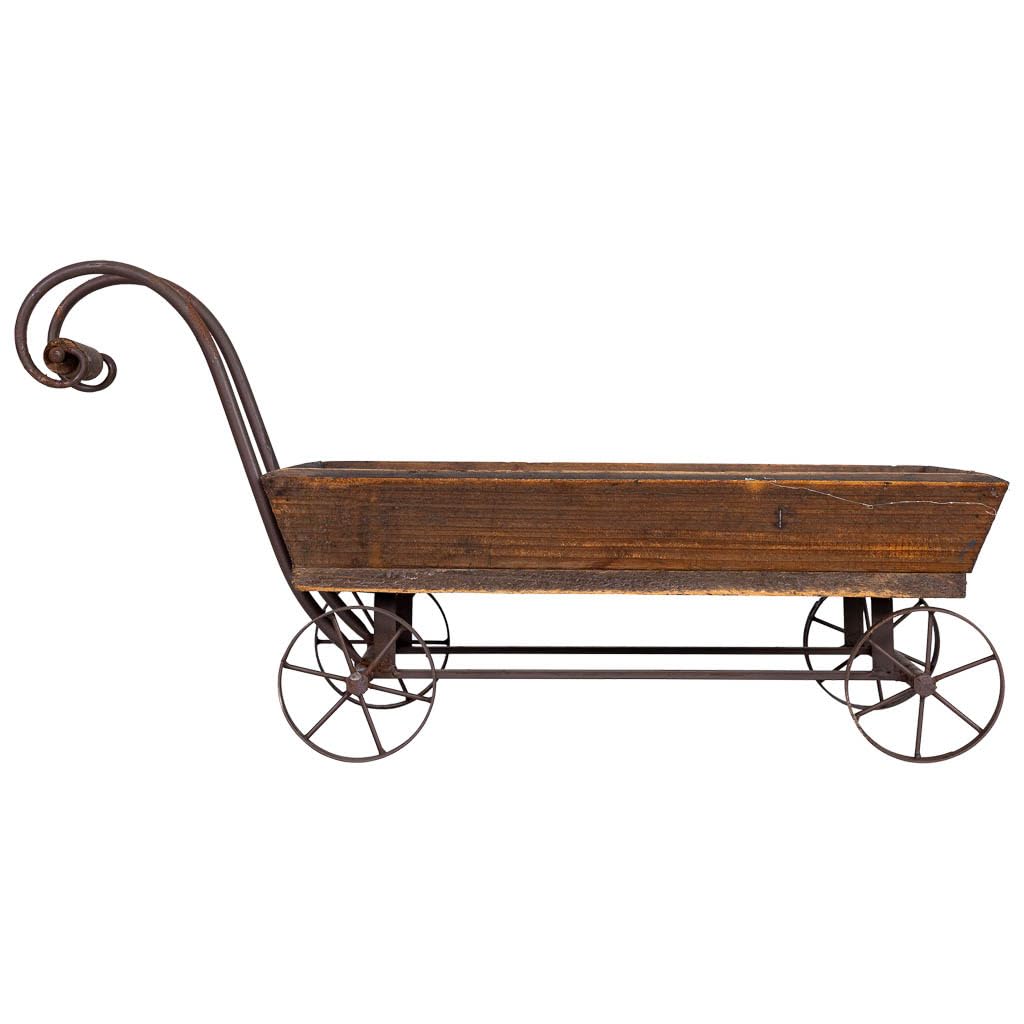 WANDERLUST DECO Carro Expositor de Madera y Metal 65x35.5x31.5h cm