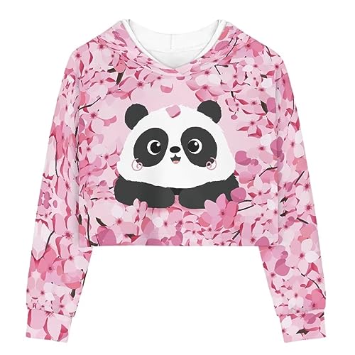 Qznuberone Moletom feminino de manga comprida com estampa de moda infantil moletom com capuz solto o