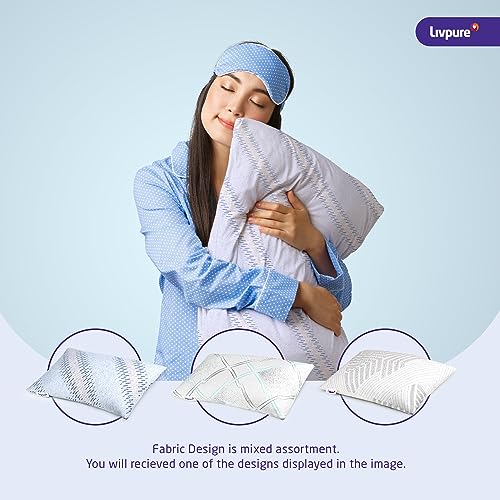 Image of Livpure Smart Cloud Original Microfiber Sleeping Pillow | Extra Soft Bed Pillow | Neck Support | Hypoallergenic & Breathable Plush | Fiber Filled Cushion | Multicolor | King Size | 24x16x4 | Pack of 2
