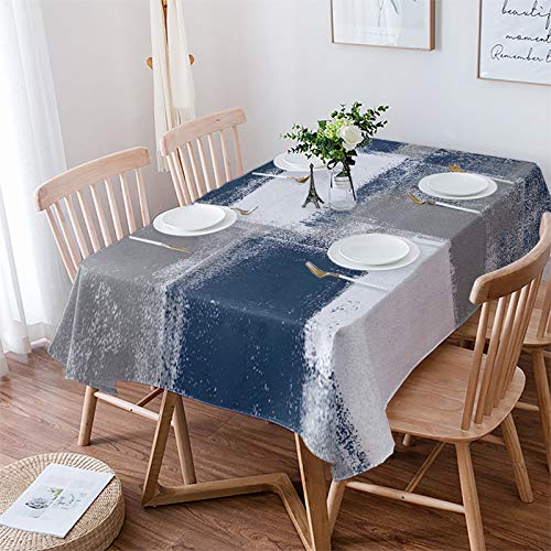 Laibao Tablecloths For Rectangle Tables Blue And Grey Abstract Paint Art Graffiti Waterproof Polyester Table Cloth For Kitchen Dinning Table Washable Table Cover For Parties/Wedding/Picnic 60X120In #TOP2