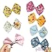 LUV HER Disney Princess Belle Alligator Hair Clips for Kids – 7-Pack Non-Slip 4-Inch Hair Bows – Girls Hair Accessories with Royal Character Prints – Ages 3+ – Non-Toxic Material