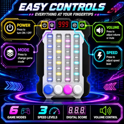 Image of Mirana Airport Arcade - Portable Handheld Steps Game for Kids - 6 Exciting Modes, 3 Speed Levels - Digital Score Display - Toy Gift for Boys & Girls 4 5 6 7 8 9 10+ Years (Black)