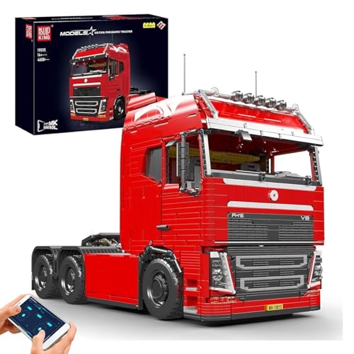 Mould King 19015 Technology移動式エアトラック積み木キット、モータ2.4 GリモコンとAPPデュアル制御付きトレーラー機関車積み木キット、14歳以上の子供向け積み木玩具(4608件)