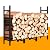 USCNC 4FT Matte Black firewood rack outdoor Indoor Holder for Fireplace Wood Storage?Outdoor Indoor Metal Wood Pile Storage Organizer, Patio Logs Stand tool