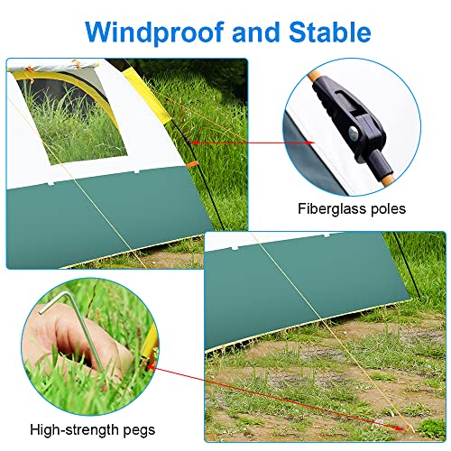 Carpa automática pop up para camping, 1-2 personas, verde oscuro miniatura 6