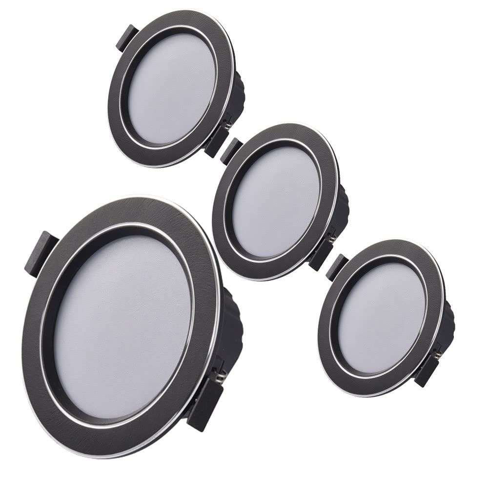 GTHTUHFD Ultra-Thin Downlights 7W Led Recessed Light Baffle Trim Daylight Retrofit Downlight Anti-Glare Eyeball Retrofit Recessed Ceiling Light Cut Size: 75-90Mm,4 Pcs/C/3000,A-4000K
