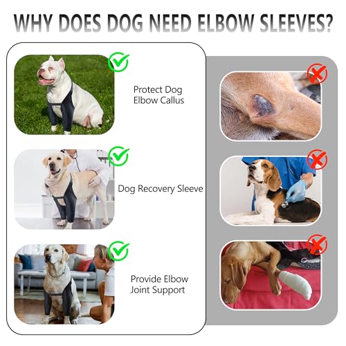 Image of Dog Elbow Protector Breathable Mesh Elbow Pads for Calluses, Dog Recovery Suit Elbow Sleeves, Dog Elbow Protector Elbow Pads, Adjustable Dog Knee Brace Elbow Joint Support Wrap Stop Licking Wounds, S