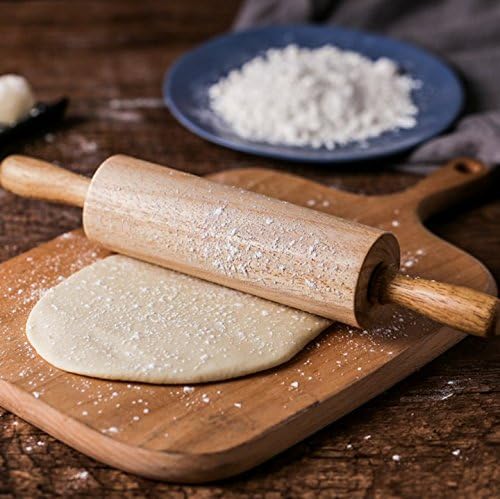 Miniatura 2 de Rodillo de madera genuina de 10,6 "para pan pizza galleta masa rodillo