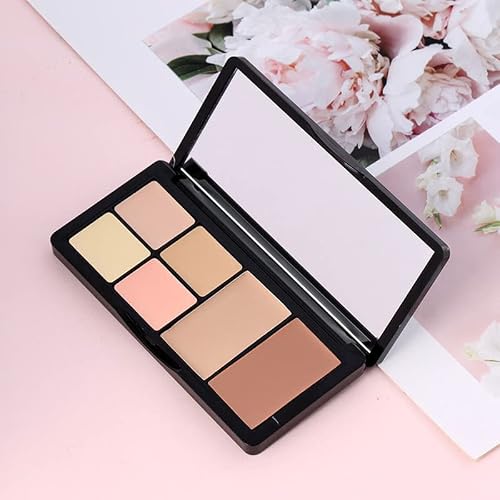 Concealer Contour Palette, Cosmetics Cream Contour And Highlighting Makeup Kit, 6 In 1 Contouring Foundation Concealer Palette Conceals Dark Circles, Blemish, Waterproof Long-Lasting - Cruelty Free (#02) #TOP1