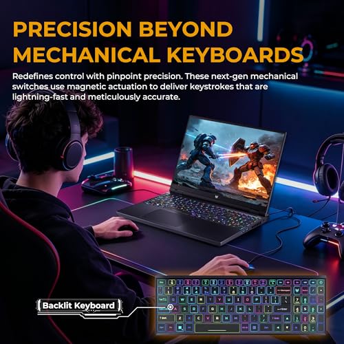 Image of Acer Predator 16 AI 16 inch WQXGA Gaming Laptop, Intel Core Ultra 9-275HX, Geforce RTX 5090, 32GB RAM, 5TB Storage(4TB SSD&1TB Docking Station Set), Per-Key RGB Keyboard, Wi-Fi 7, Win 11 Pro, Black