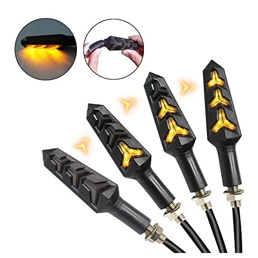 2 unids indicadores de motocicleta que fluyen luces de señal de giro LED 12 V impermeable moto intermitentes únicos indicadores universales ámbar