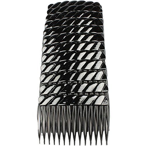 Gizzy Lot de 12 peignes noirs de 7 cm de large