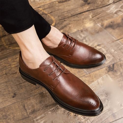 Mens Business Lace Up Oxford Shoes Premium Leather Formal Office Dress2