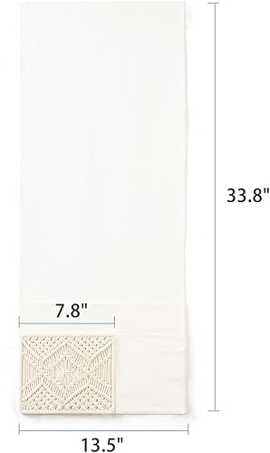 Miniatura 7 de Mkono Organizador de sofá para mesita de noche, soporte de control remoto bohemio de macramé, organizador de sofá con 4 bolsillos para revistas,