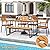 Tangkula 6 Pieces Outdoor Acacia Wood Dining Set, Patio Table and Chairs Set with Bench for 6-7 People, Outdoor Dining Furniture Set with 2" Umbrella Hole for Garden, Backyard and Poolside