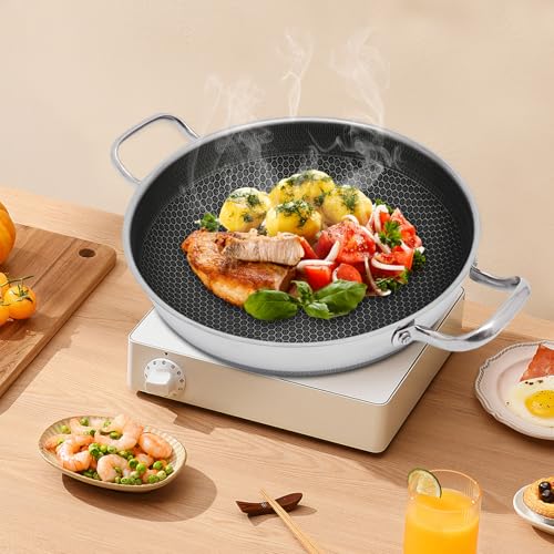 Wok de Acero Inoxidable 316 con Revestimiento Honeycomb 12.59 pulgadas miniatura 4