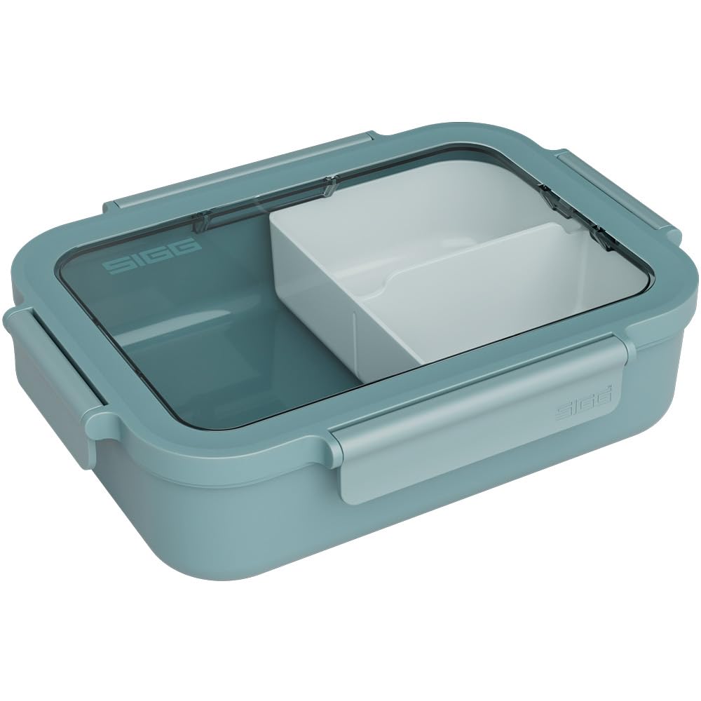 Sigg Nimo L Morning Blue Lunch Box, Feather-Light Lunch Box, 2-in-1, BPA-Free, Blue, 1 L