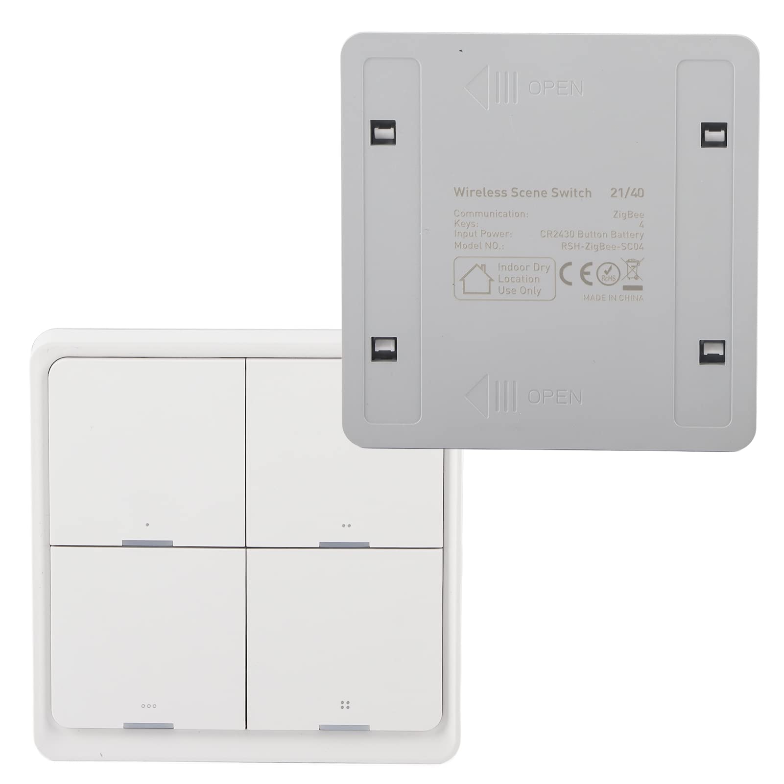 ZigBee Wireless Remote Interruttore intelligente Installazione senza cablaggio 4WAY Smart Pannello Muro Controllo telecomando per tende a luci Scene del condizionatore d'aria