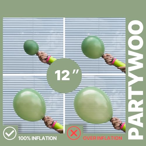 Image of PartyWoo Pink and Green Balloons 65pcs 12 Inch Metallic Gold Sand White Sage Green Nude Dusty Pink Gold Confetti Balloons for Baby Shower Wedding Engagement Princess Birthday Party Decorations
