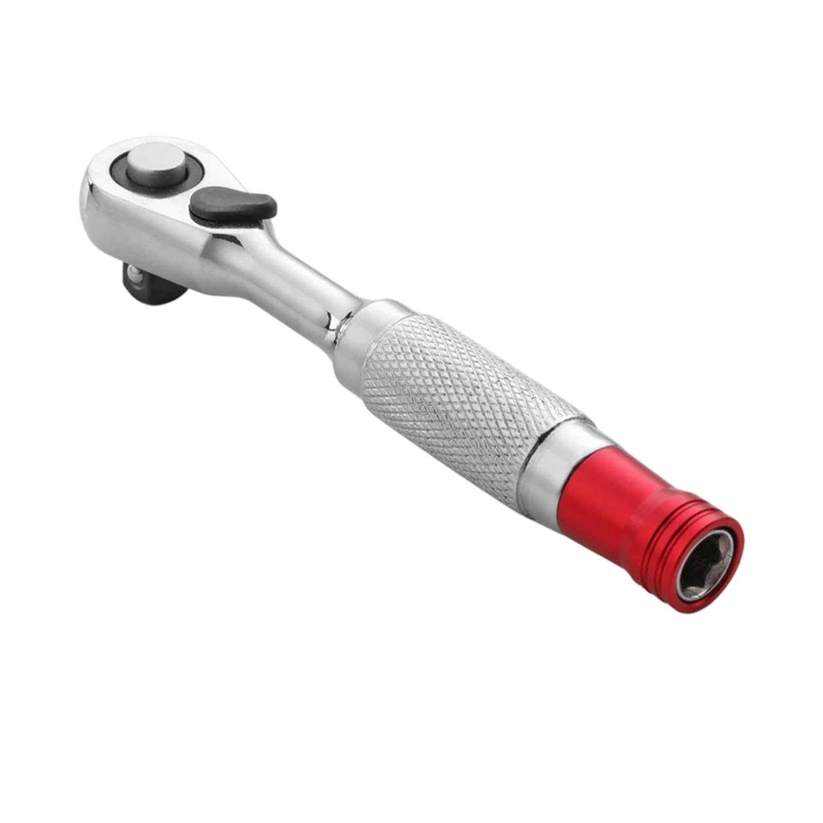 Kaccde Knurled Sleeve Torques 1 / 4Inch Ratchets Wrench Socket With 2 Directional Mechanism And Swivels Head For Accessing Tight Confined Space Automotive