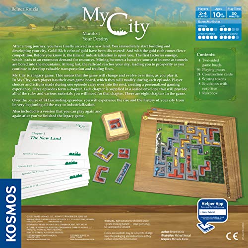 Thames & Kosmos My City | Family – Friendly | Legacy Board Game | Kosmos Games | 2 To 4 Players | Ages 10 And Up | Award Winning Designer Reiner Knizia , Blue #TOP1