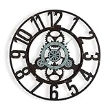 Versa London Reloj de Pared Decorativo para la Cocina, el Salón, el Comedor o la Habitación, Medidas (Al x L x An) 60 x 4,5 x 60 cm, Metal, Color Negro y Azul