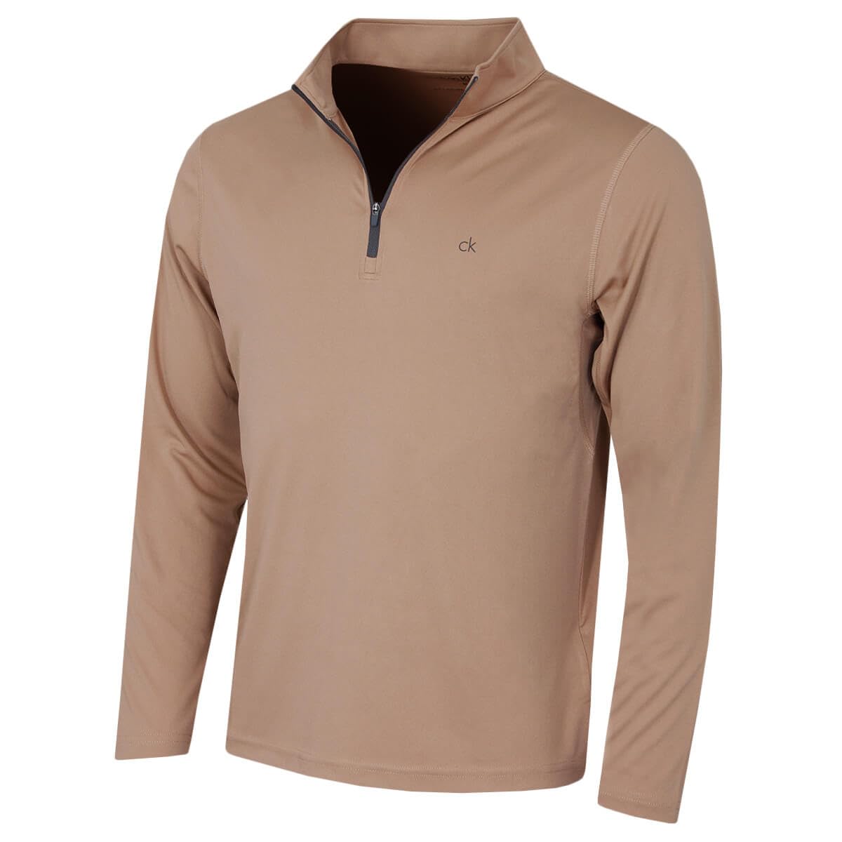 Calvin Klein Mens Harlem 1/4 Zip Sweater - Tan - XXL