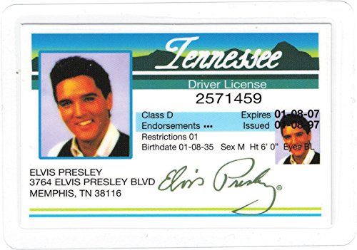 Elvis Presley Tennessee Replica Drivers License [3.75