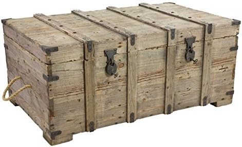 DERRYS Rustic Reclaimed Timber Trunk Coffee Table, Large, Wood, Natural, 50x130x100 cm