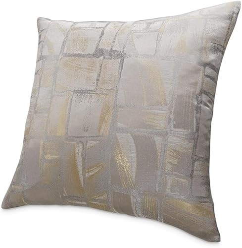 Miniatura 2 de Michael Amini Ferrara - Almohada cuadrada de tela contemporánea de 19 x 19 pulgadas, color dorado