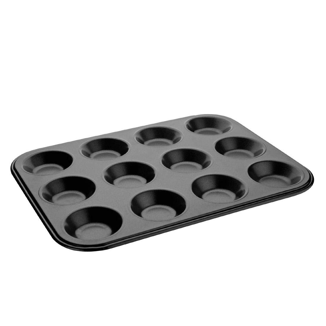 Vogue mini stampo per 12 muffin antiaderente in acciaio al carbonio piatto da portata, 32 x 24 cm