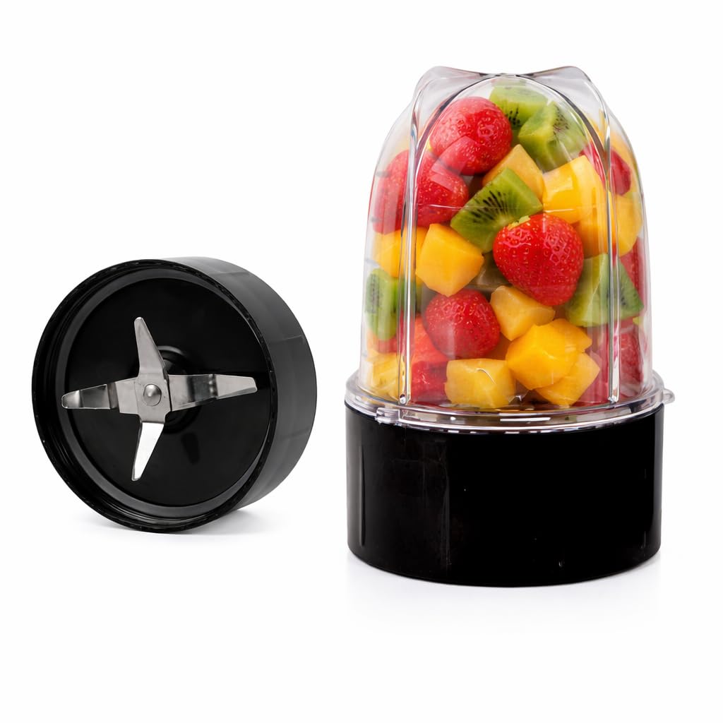 Heavy Bullet Jar for Mixer Grinder Small (350 ML) ABS Transparent Mixer Juicer, Black Pack of 1-image-14