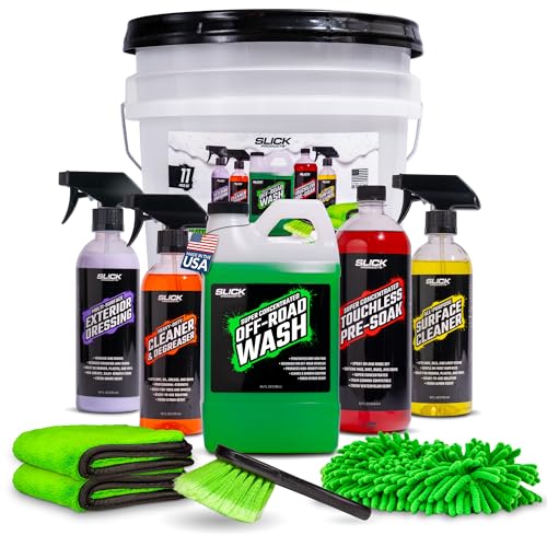 Slick Products Off-Road Wash & Detail Kit – 11-Piece Vehicle Cleaning &...
